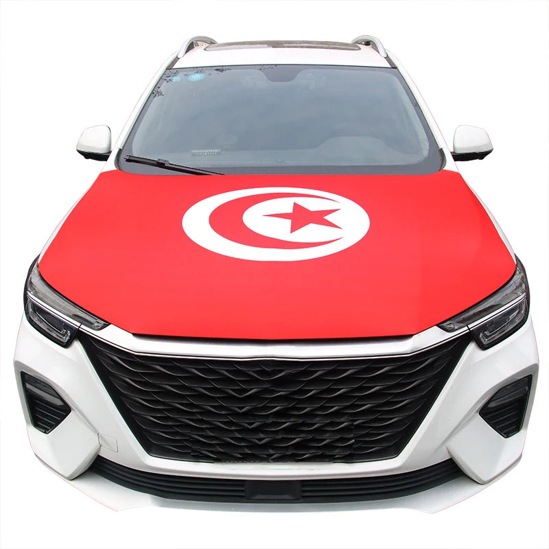 Nationale vlaggen auto motorkap afdekking Zwitserland Tunesië Syrië Italië Engeland Jordanië Zuid-Afrika Korea Tsjechische vlag decoratie