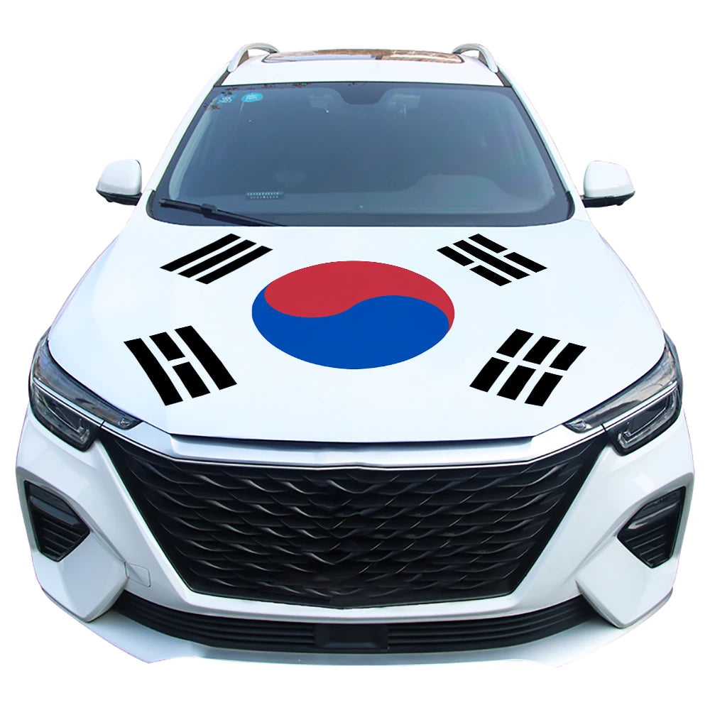 Nationale vlaggen auto motorkap afdekking Zwitserland Tunesië Syrië Italië Engeland Jordanië Zuid-Afrika Korea Tsjechische vlag decoratie