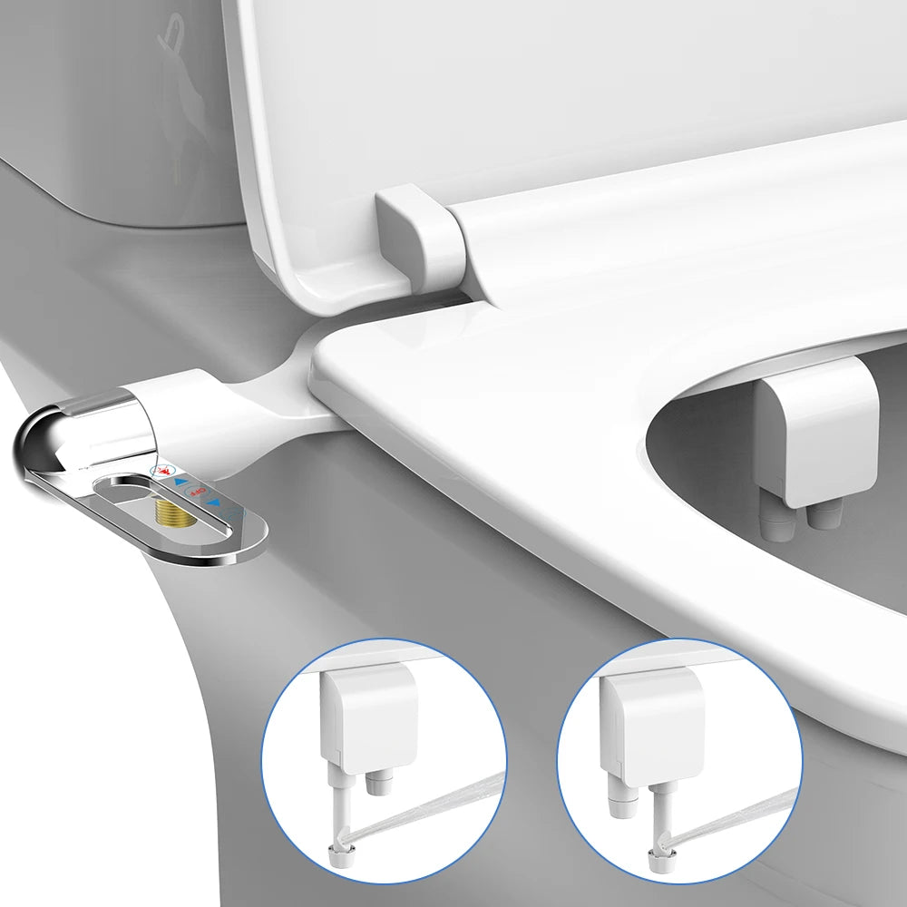 Bidet Toiletbril Nieuw Lichtgewicht Ultradun Niet-elektrisch Dubbele Spuitmond Verstelbare Waterdruk