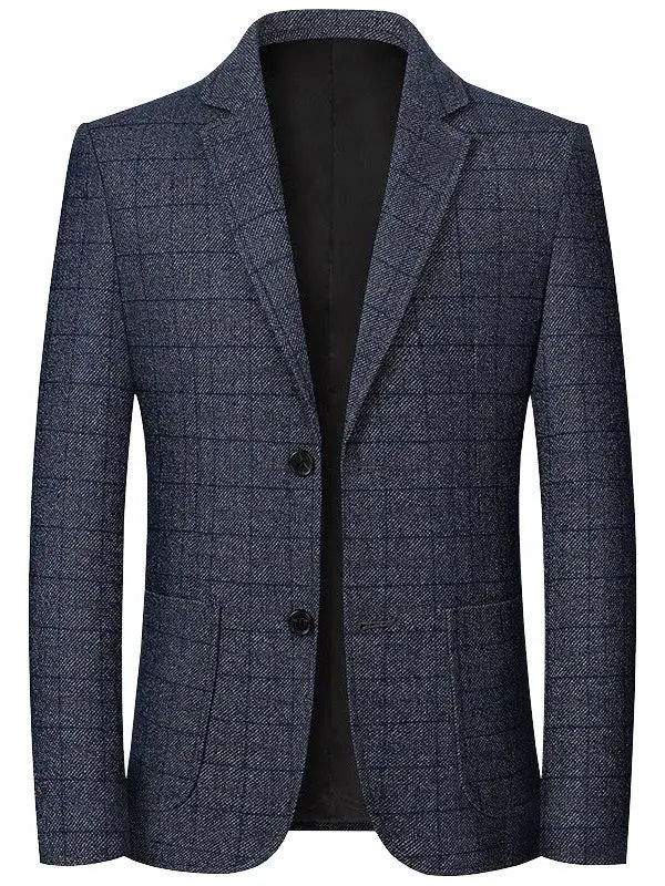 Zomer Heren Geruite Blazers Smart Casual Formele Pakken Jassen
