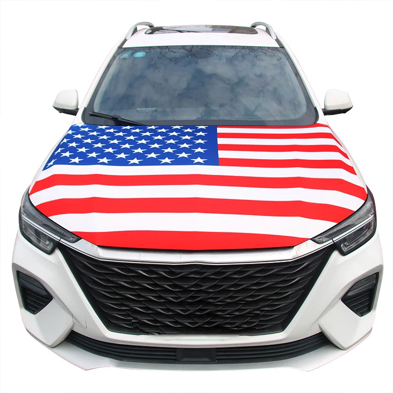 Nationale vlaggen voor auto-motorkap: vlag van Amerika, Canada, Mexico, Spanje, Albanië, Algerije, Argentinië en Brazilië voor voertuigdecoratie