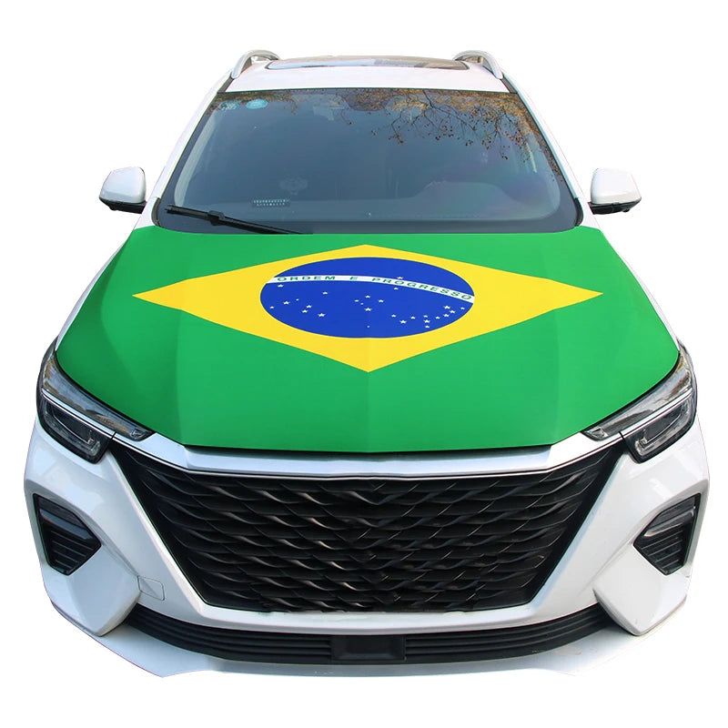 Nationale vlaggen voor auto-motorkap: vlag van Amerika, Canada, Mexico, Spanje, Albanië, Algerije, Argentinië en Brazilië voor voertuigdecoratie