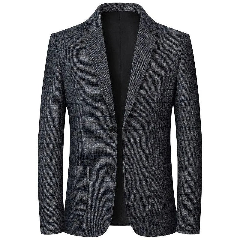 Zomer Heren Geruite Blazers Smart Casual Formele Pakken Jassen