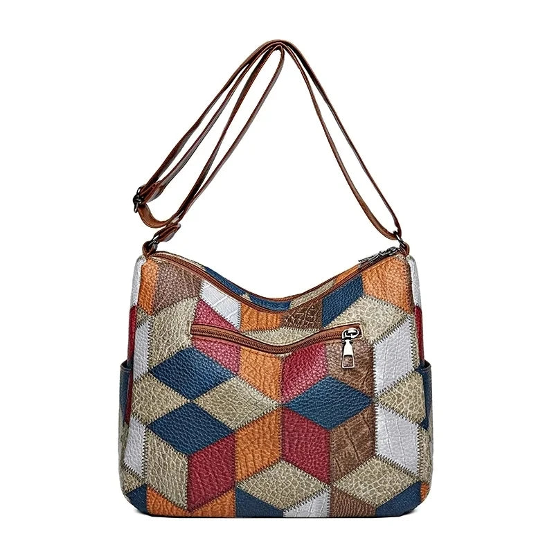 Modieuze schoudertas met meerdere vakken, veelzijdige retro crossbodytas voor dagelijks gebruik
