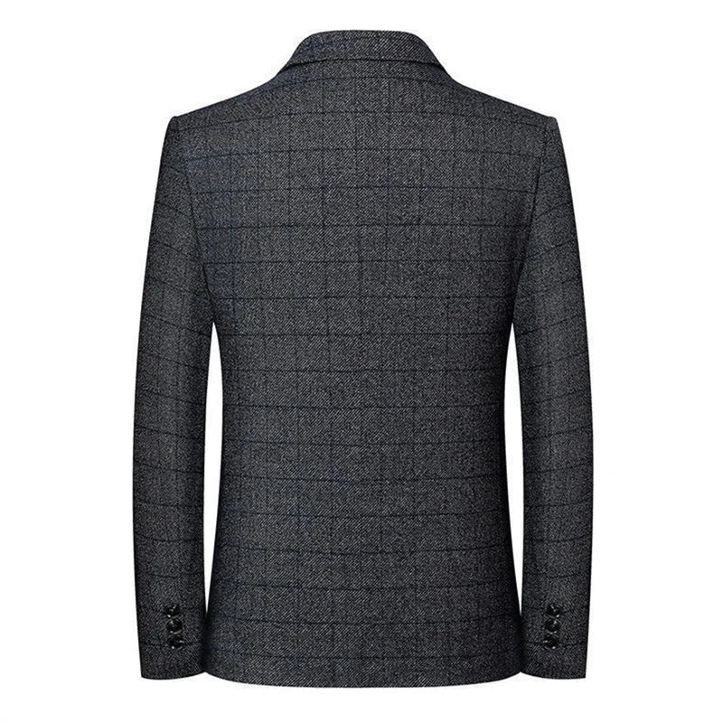 Zomer Heren Geruite Blazers Smart Casual Formele Pakken Jassen
