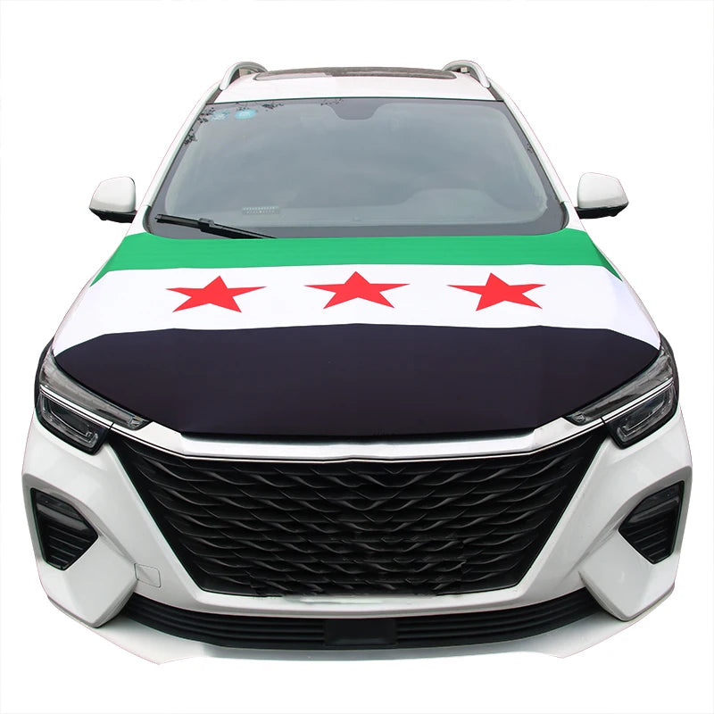 Nationale vlaggen auto motorkap afdekking Zwitserland Tunesië Syrië Italië Engeland Jordanië Zuid-Afrika Korea Tsjechische vlag decoratie