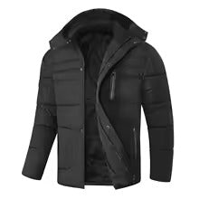 Warme katoenen winterjas comfortabel zacht materiaal afneembare capuchon