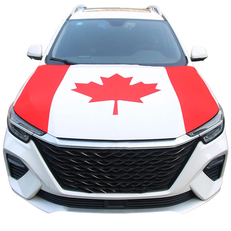 Nationale vlaggen voor auto-motorkap: vlag van Amerika, Canada, Mexico, Spanje, Albanië, Algerije, Argentinië en Brazilië voor voertuigdecoratie