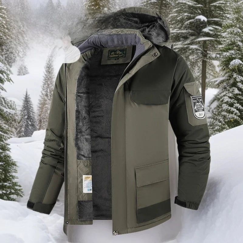 Dikke fleece winterjas voor heren waterdicht, winddicht