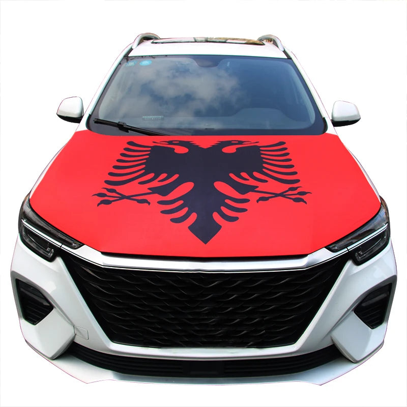 Nationale vlaggen voor auto-motorkap: vlag van Amerika, Canada, Mexico, Spanje, Albanië, Algerije, Argentinië en Brazilië voor voertuigdecoratie