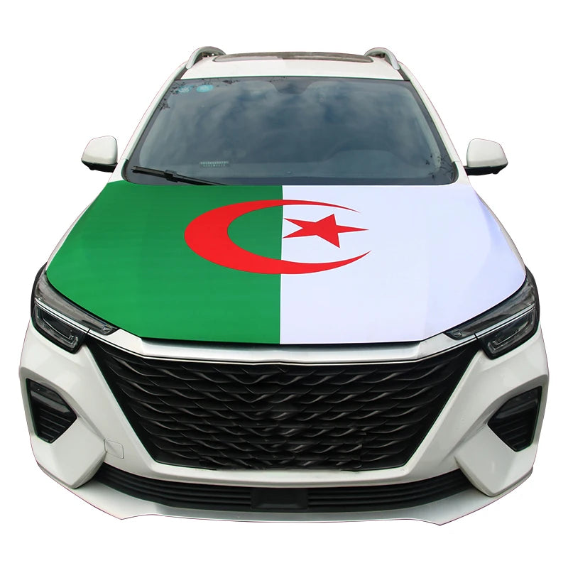 Nationale vlaggen voor auto-motorkap: vlag van Amerika, Canada, Mexico, Spanje, Albanië, Algerije, Argentinië en Brazilië voor voertuigdecoratie