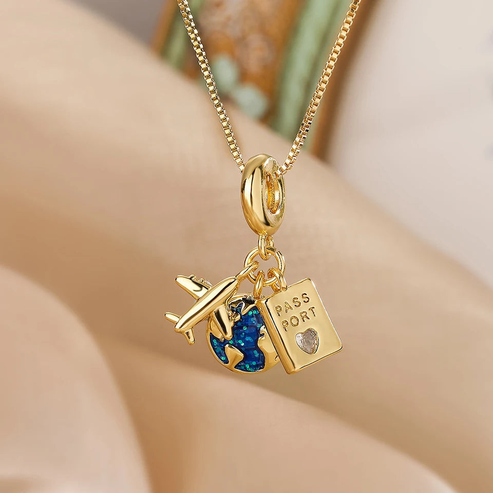 Ketting Goud Kleur Planeet Maan Astronaut Hanger Kettingen Sieraden Geschenken