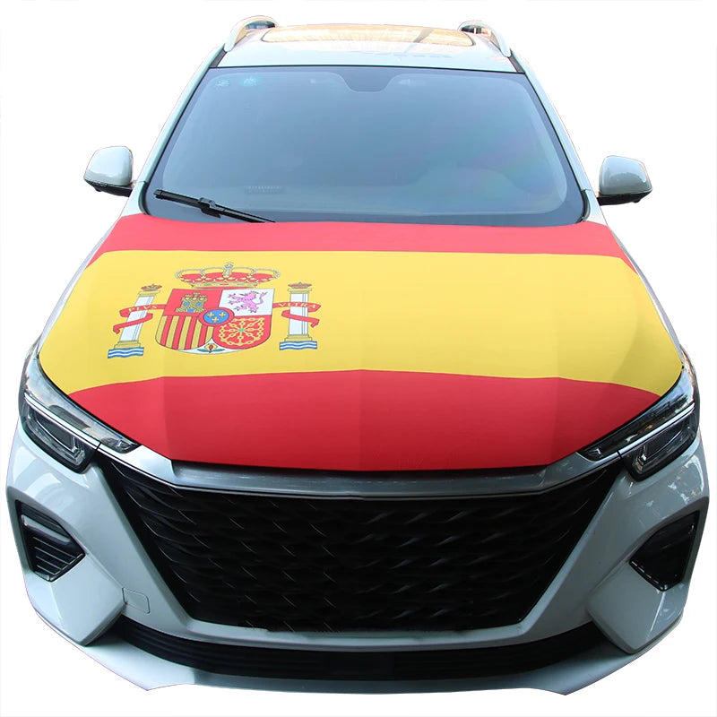 Nationale vlaggen voor auto-motorkap: vlag van Amerika, Canada, Mexico, Spanje, Albanië, Algerije, Argentinië en Brazilië voor voertuigdecoratie