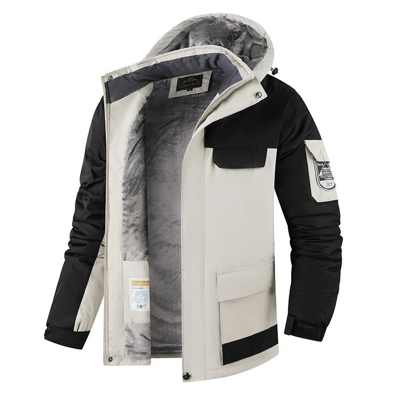 Dikke fleece winterjas voor heren waterdicht, winddicht
