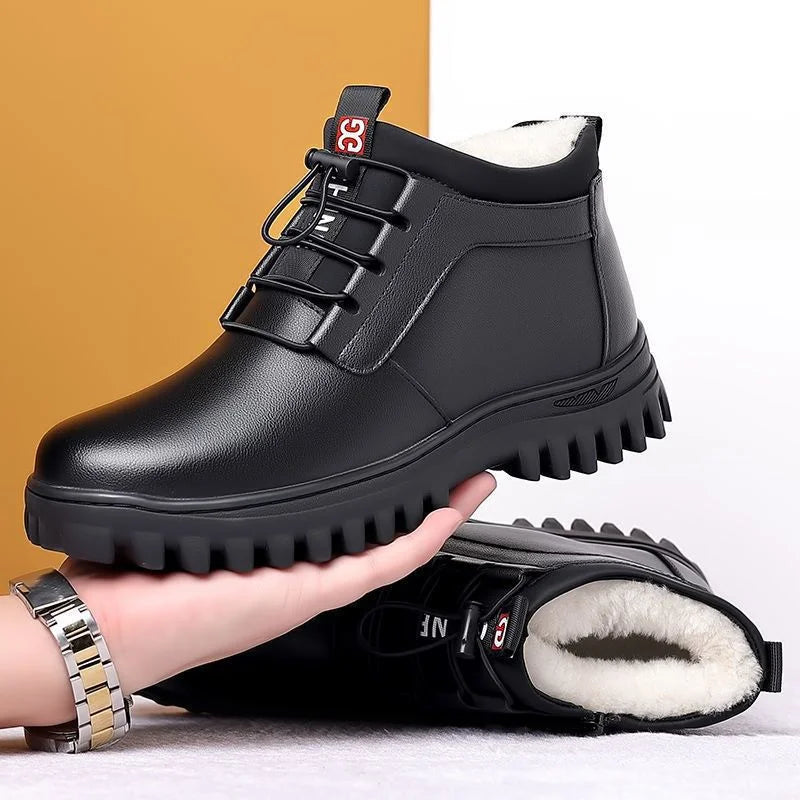 Nieuwe Heren Verdikte Katoenen Wollen Schoenen Winter Koude Bestendige Vrijetijdsschoenen