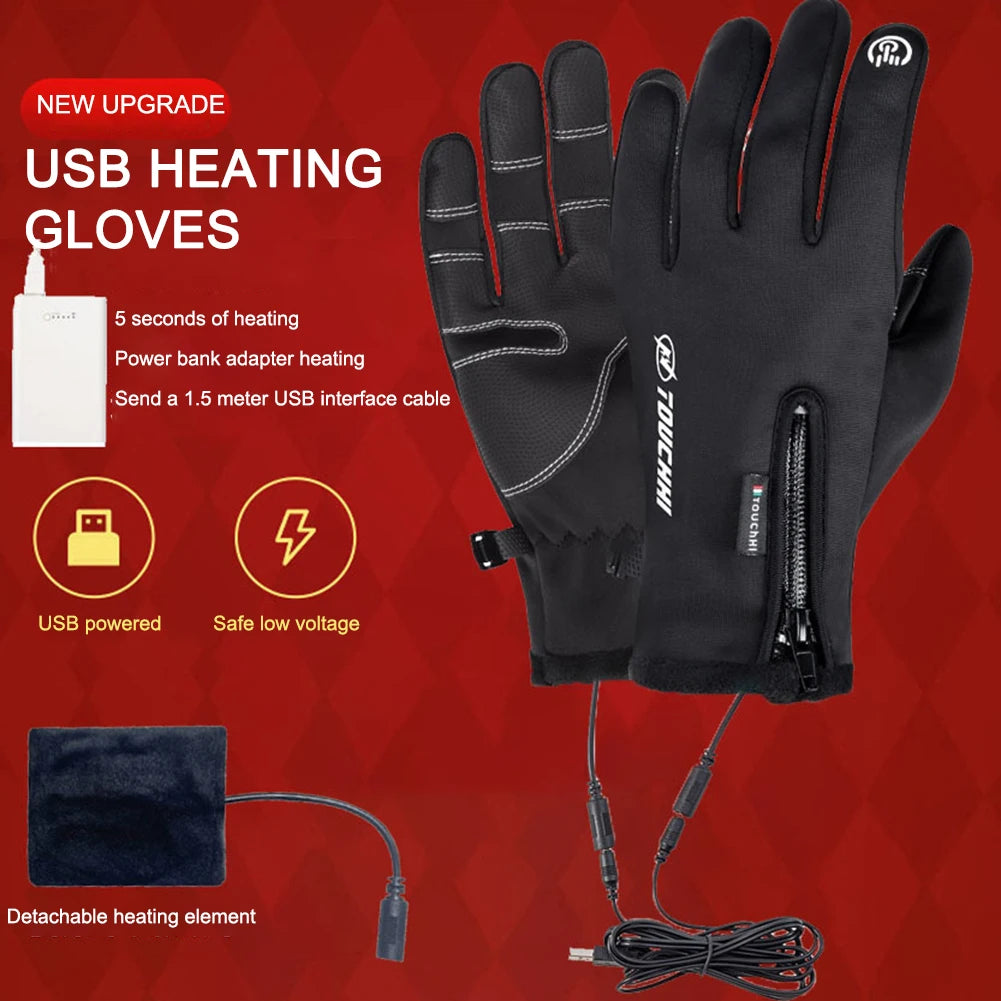 Verwarmde Handschoenen Eletric Thermische Warmtehandschoenen Winter Warm Skiën Snowboarden Jagen Vissen Waterdichte