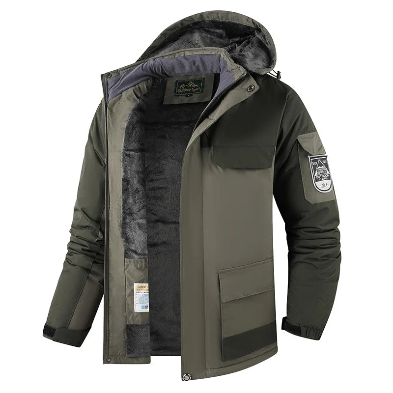Dikke fleece winterjas voor heren waterdicht, winddicht