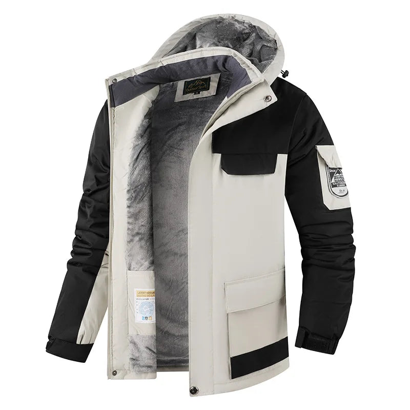 Dikke fleece winterjas voor heren waterdicht, winddicht