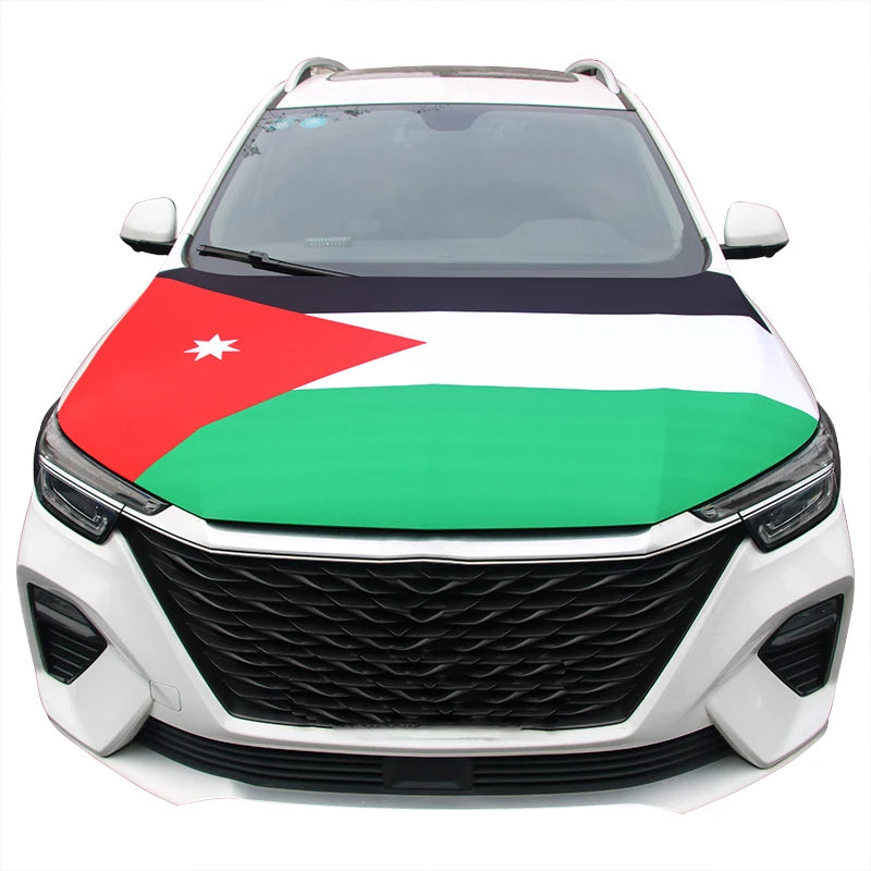 Nationale vlaggen auto motorkap afdekking Zwitserland Tunesië Syrië Italië Engeland Jordanië Zuid-Afrika Korea Tsjechische vlag decoratie
