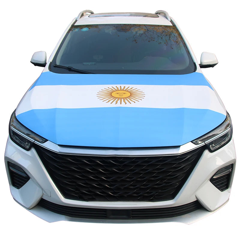 Nationale vlaggen voor auto-motorkap: vlag van Amerika, Canada, Mexico, Spanje, Albanië, Algerije, Argentinië en Brazilië voor voertuigdecoratie