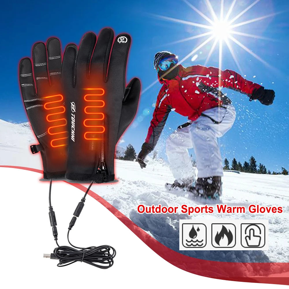 Verwarmde Handschoenen Eletric Thermische Warmtehandschoenen Winter Warm Skiën Snowboarden Jagen Vissen Waterdichte