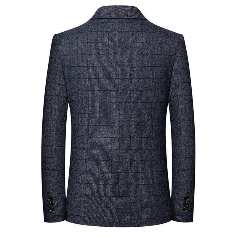 Zomer Heren Geruite Blazers Smart Casual Formele Pakken Jassen