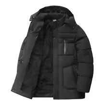Warme katoenen winterjas comfortabel zacht materiaal afneembare capuchon
