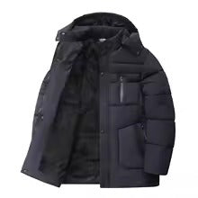 Warme katoenen winterjas comfortabel zacht materiaal afneembare capuchon
